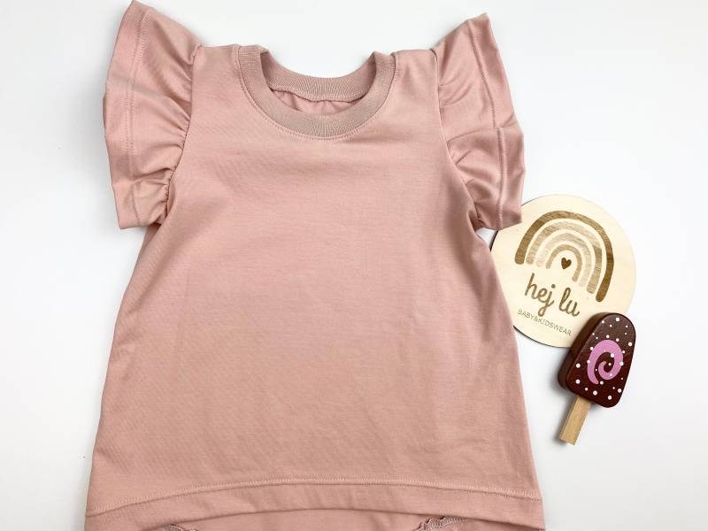 T-Shirt Baby Mädchen Mit Rüschenärmeln von HejLu