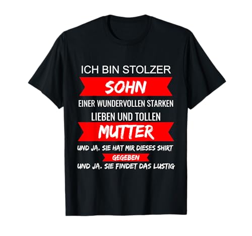 ich bin stolzer sohn - Geschenk für sohn von Mutter, Mama T-Shirt von Hejazi24 - Geschenk für sohn von mutter, Mama