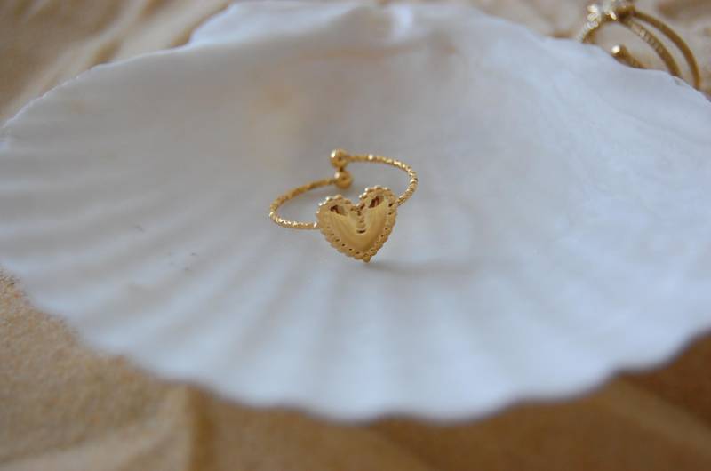 Herz Ring, Elegant Herzring, Goldener Boho Ring Mit Herz, Gold Zierlicher Geschenke Für Sie Herz Ring, Elegant Herzring, Goldener Boho Ring Mit Herz, Gold Zierlicher Geschenke Für Sie von Hejschmuck