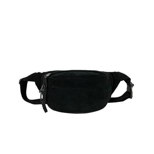 Damen Hüfttasche Mode Crossbody Tasche Damen Große Hüfttasche mit Verstellbaren Schultergurten Brusttasche Umhängetasche Geeignet für Reisen Bergsteigen Wandern, Schwarz , einheitsgröße von Hejunx