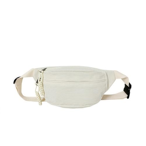 Damen Hüfttasche Mode Crossbody Tasche Damen Große Hüfttasche mit Verstellbaren Schultergurten Brusttasche Umhängetasche Geeignet für Reisen Bergsteigen Wandern, gebrochenes weiß, einheitsgröße von Hejunx