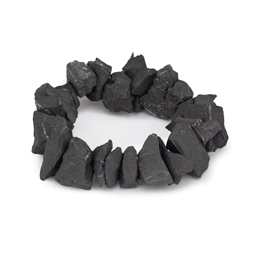 Heka Naturals Rohes Schungit-Armband | Handgefertigtes Kristallperlenarmband für Frauen und Männer, Chakra Armband mit Authentischen Raw Shungite Perlen - Stil und Wellness in Einem von Heka Naturals