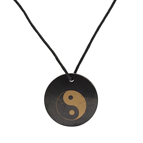 Heka Naturals Shungit Kristall Halskette Anhänger | Heilkristalle & Chakra Halskette - Edelsteinschmuck für Männer & Frauen - Spirituelle und freudige Geschenke (Yin Yang) von Heka Naturals