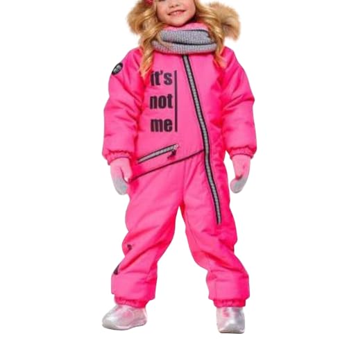 Angebot Des Tages Schneeanzug Kinder Skioverall mit Kapuze Wasserdicht Atmungsaktiv Skianzüge Verdickt Warm Funktionsanzug Outdoor Regenoverall Einteiliger Winddicht Schneeoverall für Jungen Mädchen von Hekbaep