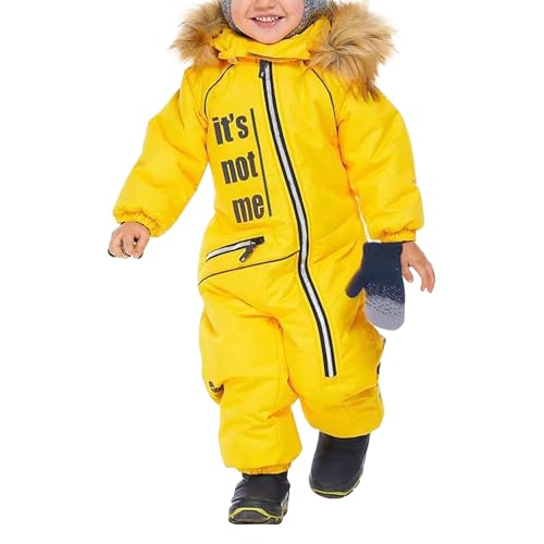 Angebot Des Tages Schneeanzug Kinder Skioverall mit Kapuze Wasserdicht Atmungsaktiv Skianzüge Verdickt Warm Funktionsanzug Outdoor Regenoverall Einteiliger Winddicht Schneeoverall für Jungen Mädchen von Hekbaep