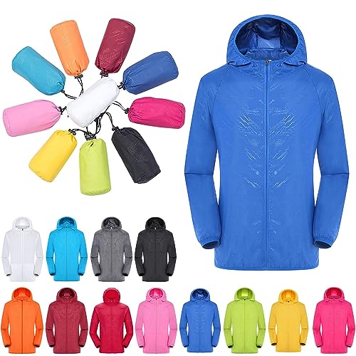 Hekbaep Regenjacke Damen Wasserdicht Atmungsaktiv Regenmantel Damen Windbreaker Lang Übergangsjacke Leichte Jacke mit Kapuze Frauen Regenparka Outdoorjacke Regenponcho für Regenzeit (S-4XL) von Hekbaep