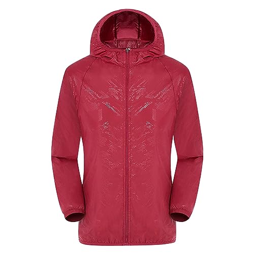 Hekbaep Regenjacke Damen Wasserdicht Atmungsaktiv Regenmantel Damen Windbreaker Lang Übergangsjacke Leichte Jacke mit Kapuze Frauen Regenparka Outdoorjacke Regenponcho für Regenzeit (S-4XL) von Hekbaep