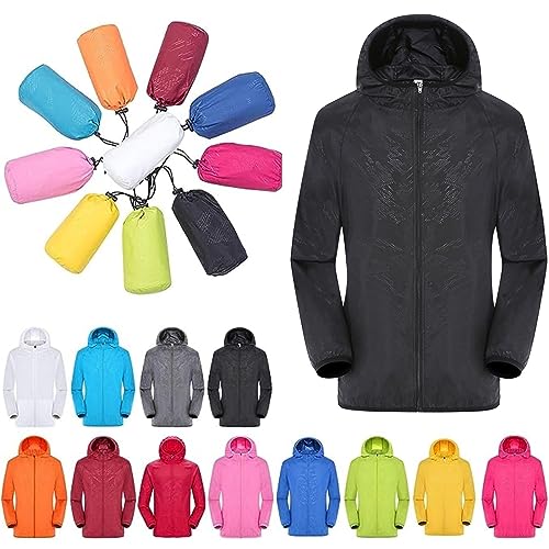 Hekbaep Regenjacke Damen Wasserdicht Atmungsaktiv Regenmantel Damen Windbreaker Lang Übergangsjacke Leichte Jacke mit Kapuze Frauen Regenparka Outdoorjacke Regenponcho für Regenzeit (S-4XL) von Hekbaep