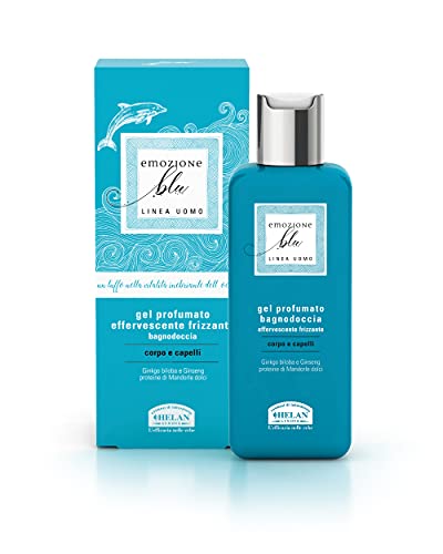 Helan, Blaue Emotion, Duschgel und Shampoo für Damen und Herren, schonend für Körper und Haar, Duschgel belebendes und sprudelnd, mit Ginseng-Extrakten und süßen Mandeln, 200 ml - Made in Italy von Helan