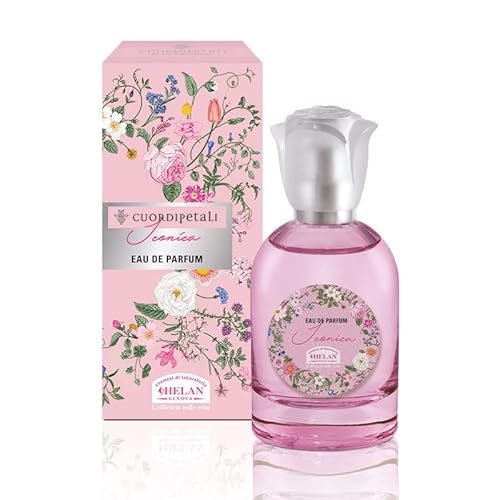 Helan, Cuor di Petali, Iconica, Damen-Parfüm, Eau de Parfum, blumiger Duft, Puderpuder, Moschus, Harmonie zwischen Rosenholz und weißem Moschus, 50 ml, hergestellt in Italien von Helan