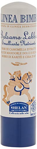 Helan, Linea Bimbi Bio - Lippenbalsam Kinder mit Vanille, Reparierender und Beruhigender Balm mit Kamille, Lip Balm Lippenpflegestift mit Mandelöl, Olivenöl, Sheabutter, Bienenwachs, Made in Italy 4ml von Helan