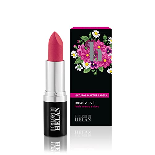 Helan I Colori - Matter Lippenstift für Ihr Make-up mit weichmachenden & elastischen Eigenschaften - Langanhaltender Fuchsia-roter Lippenstift, cremige & glatte Textur, Geschenke für Frauen - Made in von Helan