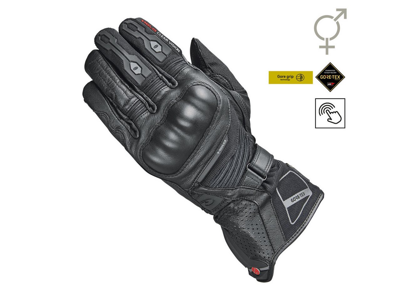 Held Biker Fashion Motorradhandschuhe Held Handschuh Score 4.0 Herren schwarz 10 / XL wasserdichter Lederhandschuh mit Gore-Tex Membran von Held Biker Fashion