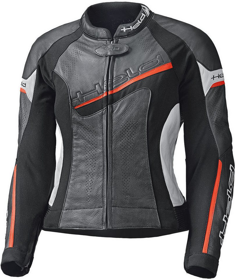Held Biker Fashion Motorradjacke Debbie II perforierte Damen Motorrad Lederjacke Atmungsaktiv reißverschluss von Held Biker Fashion