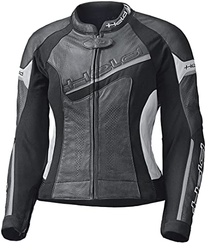 Held Debbie II Damen Motorrad Lederjacke (Black/White,22) von Held