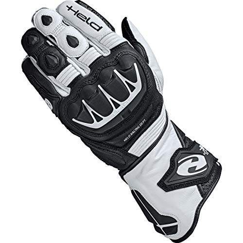 Held Motorradhandschuhe lang Motorrad Handschuh Evo-Thrux II Sport Handschuh schwarz/weiß 7, Herren, Sportler, Ganzjährig, Leder von Held