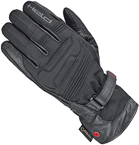 Held Motorradhandschuhe lang Motorrad Handschuh Satu II Damen Gore-Tex® Handschuh schwarz 8, Tourer, Ganzjährig, Leder/Textil von Held