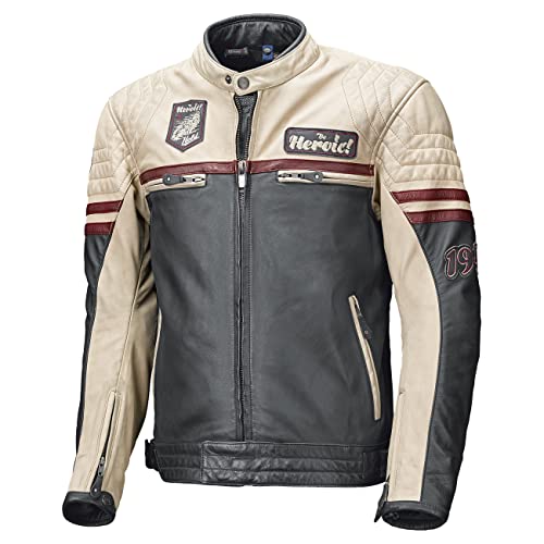 Held Motorradjacke mit Protektoren Motorrad Jacke Baker Lederjacke blau/beige/Burgund 52, Herren, Chopper/Cruiser, Sommer von Held