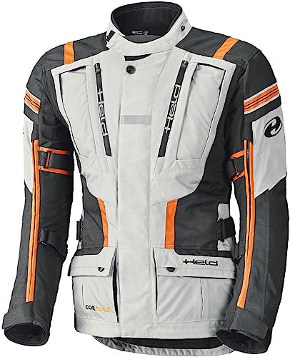 Held Motorradjacke mit Protektoren Motorrad Jacke Hakuna II Adventurejacke grau/orange XXL, Herren, Enduro/Reiseenduro, Ganzjährig, Textil von Held