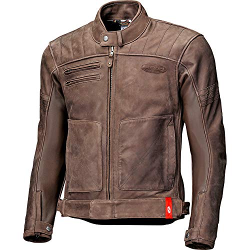 Held Motorradjacke mit Protektoren Motorrad Jacke Hot Rock Lederjacke braun 48, Herren, Chopper/Cruiser, Ganzjährig von Held