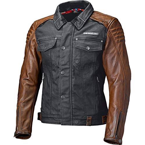 Held Motorradjacke mit Protektoren Motorrad Jacke Jester Urban Jacke schwarz/braun 3XL, Herren, Chopper/Cruiser, Sommer, Leder/Textil von Held