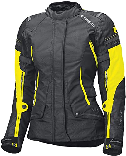 Held Motorradjacke mit Protektoren Motorrad Jacke Molto Damen Textiljacke GTX schwarz/Neongelb 3XL, Tourer, Ganzjährig von Held