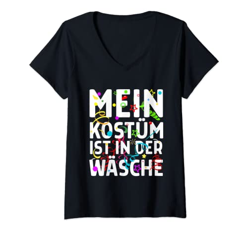 Damen Mein Kostüm ist in der Wäsche Kostüm Helden Die Kindheit T-Shirt mit V-Ausschnitt Damen Mein Kostüm ist in der Wäsche Kostüm Helden Die Kindheit T-Shirt mit V-Ausschnitt von Helden Der Kindheit Kostüm Lustig Erwachsene tee