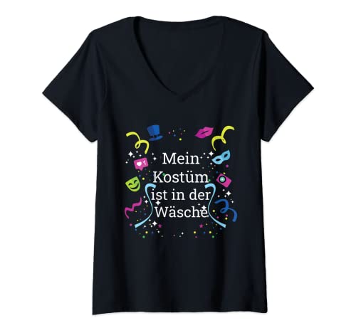 Damen Mein Kostüm Ist In Der Wäsche Kostüm Helden Der Kindheit T-Shirt mit V-Ausschnitt Damen Mein Kostüm Ist In Der Wäsche Kostüm Helden Der Kindheit T-Shirt mit V-Ausschnitt von Helden Der Kindheit Kostüm Lustig Erwachsene