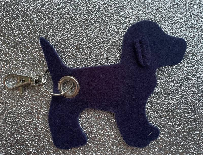 Schlüsselanhänger Beagle Filz Blau Pink Grau Schlüsselanhänger Beagle Filz Blau Pink Grau von Heldenmeute