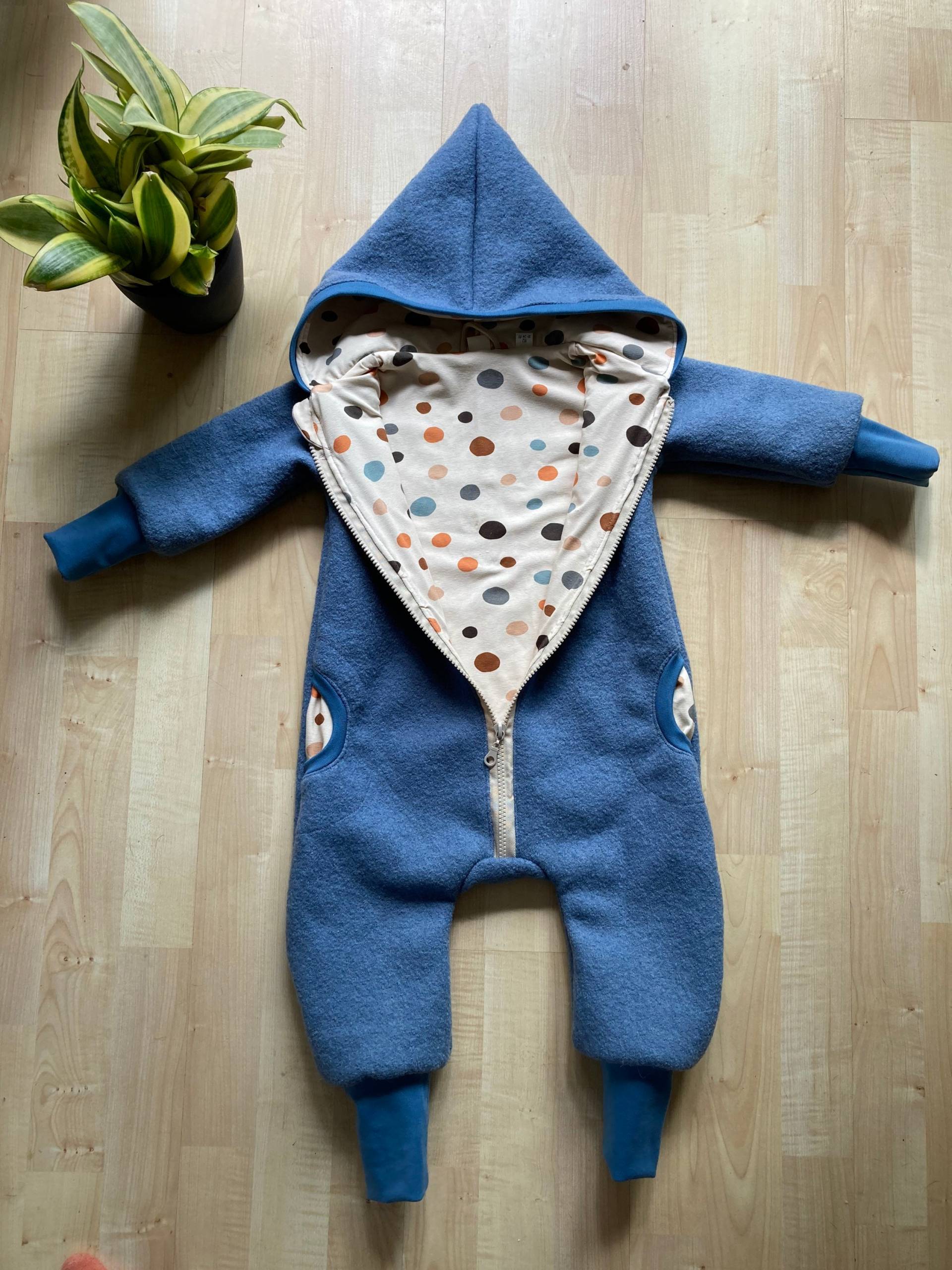 Walkoverall in Duskblue Komplett Gefüttert Größe 92 von Heldenstoff