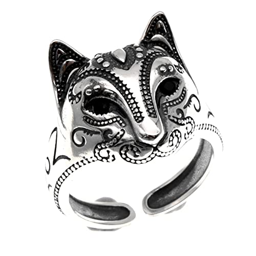 Helen de Lete 925 Sterling Silber Alte ägyptische Katze Verstellbarer Ring von Helen de Lete