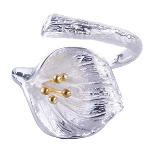 Helen de Lete 925 Sterling Silber Calla Lilie Blume Öffnen Ring von Helen de Lete