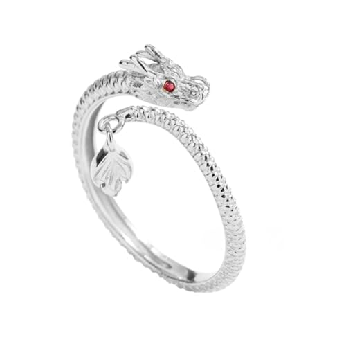 Helen de Lete 925 Sterling Silber Ehrfurchtiver Drache Öffnen Ring Silber Farbe von Helen de Lete