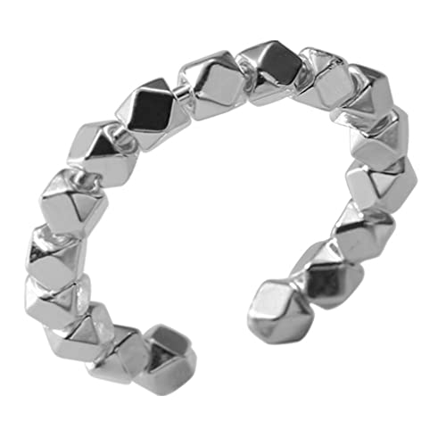Helen de Lete 925 Sterling Silber Steinzeit Unregelmäßige Würfel Verstellbarer Ring von Helen de Lete
