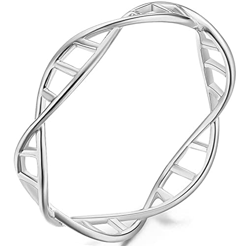 Helen de Lete Geometrischer DNA 925 Sterling Silber offenen Ring von Helen de Lete