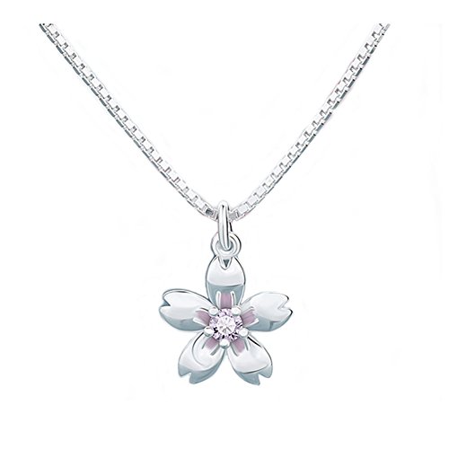 Helen de Lete Kleine rosa Sakura Blume 925 Sterling Silber Halsband Halskette von Helen de Lete