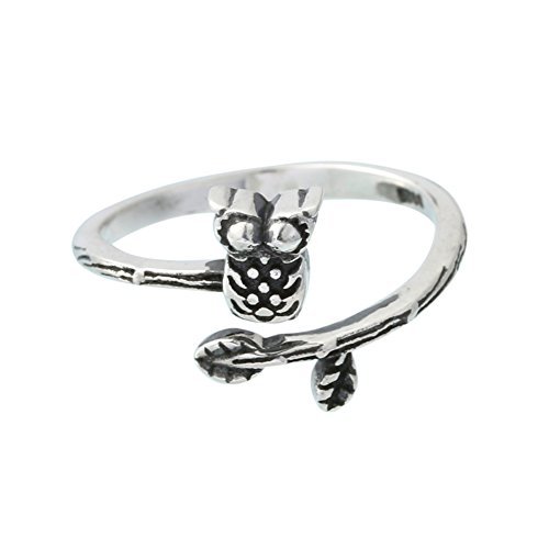 Helen de Lete Little Nightingale Offener Ring mit Eulenmotiv, 925er Sterlingsilber von Helen de Lete