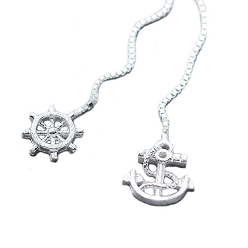 Helen de Lete Original Marine Stil Ruder Anker Muster 925 Sterling Silber Ohrringe von Helen de Lete
