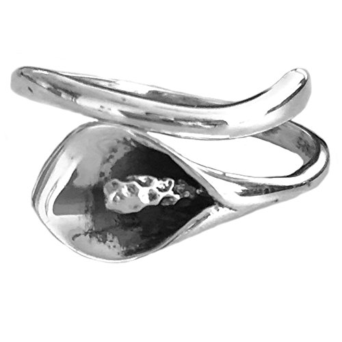 Helen de Lete Original Vintage 3D Calla Blume Sterling Silber offene Ring von Helen de Lete