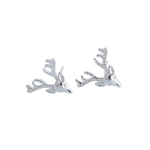 Helen de Lete Rentier Geweih Hirsch 925 Sterling Silber Ohrringe von Helen de Lete