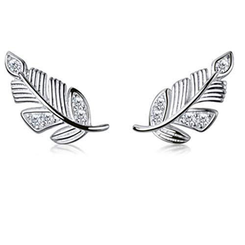 Helen de Lete S925 Sterling Silber Exquisiter Strass Wald Blatt Ohrring von Helen de Lete