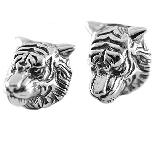 Helen de Lete S925 Sterling Silber Herren Vintage Tier Big Tiger Ohrring von Helen de Lete