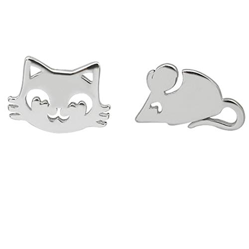 Helen de Lete S925 Sterling Silber Katze und Maus Ohrstecker von Helen de Lete