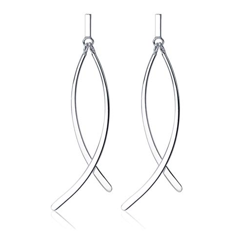 Helen de Lete S925 Sterling Silber Minimalismus Linie Ohrring von Helen de Lete