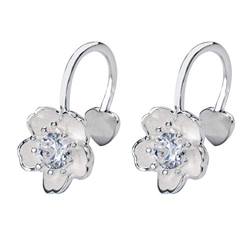 Helen de Lete S925 Sterling Silber Süße Sakura Blume Ohrring Clips von Helen de Lete