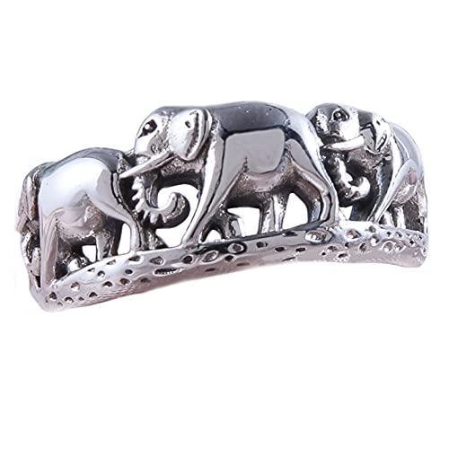 Helen de Lete S925 Sterling Silber afrikanischer Elefant verstellbarer Ring von Helen de Lete
