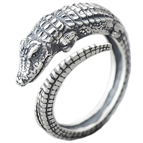 Helen de Lete Vintage Krokodil 925 Sterling Silber Offene Ring von Helen de Lete