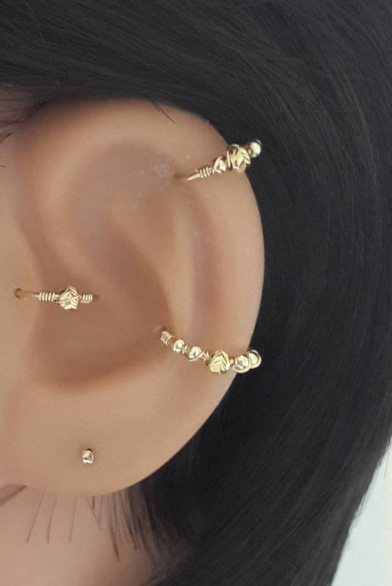 14K Gold Filled Perlen Helix Hoop Ohrring, Knorpel Piercing, 16G 18G 20G 22G, Geschenk 14K Gold Filled Perlen Helix Hoop Ohrring, Knorpel Piercing, 16G 18G 20G 22G, Geschenk von HelenCollectionJewel