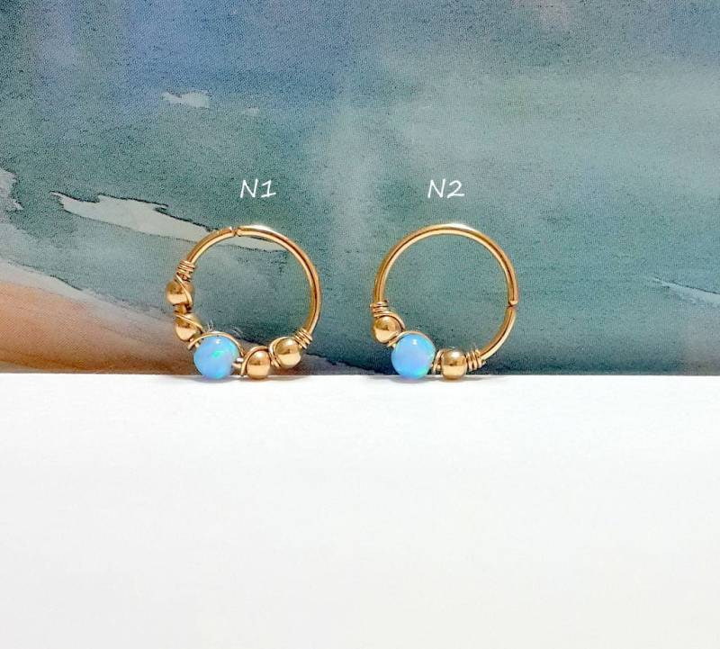 Gold Filled Opal Knorpel Ohrring Perlen Helix Piercing, 16G 18G 20G 22G Gold Filled Opal Knorpel Ohrring Perlen Helix Piercing, 16G 18G 20G 22G von HelenCollectionJewel