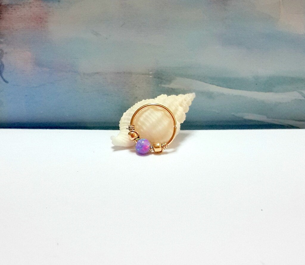 Feuer Lavendel Opal Helix Ohrring, Sterling Silber Knorpel Hoop, 22G 20G 18G 16G, Geschenk Feuer Lavendel Opal Helix Ohrring, Sterling Silber Knorpel Hoop, 22G 20G 18G 16G, Geschenk von HelenCollectionJewel